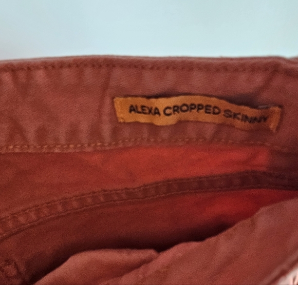 TORY BURCH Alexa Cropped Skinny Jeans Coral Pink Low Rise Stretch - Picture 6 of 16